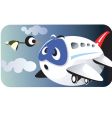 Aeroplane and bird vector image