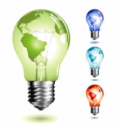 Light bulb with worldmap vector image