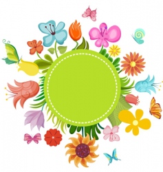 Flower card vector image