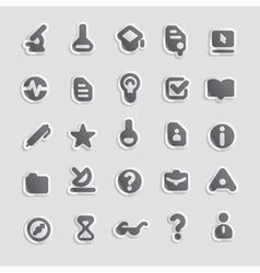 Sticker icons for education vector image