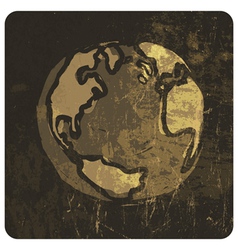 Grunge earth symbol hand drawn vector image