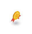Medal award isometric flat icon 3d Medal award isometric flat icon 3d vector image
