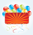 Billboard with balloons vector image