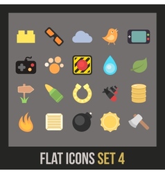 Flat icons set 4 vector image