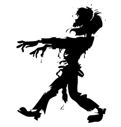 Walking zombie silhouette Walking zombie silhouette vector image