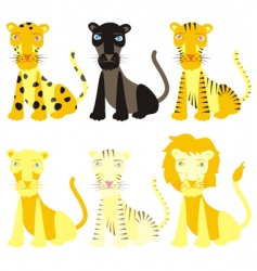 Isolated felines vector image