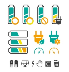 Battery recycling pictograms set vector image