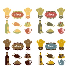 Restaurant menu icons set vector image