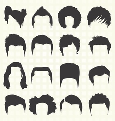 Retro Mens Hair Style Silhouettes vector image