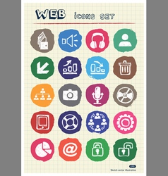 Doodle Internet and finance icons set vector image