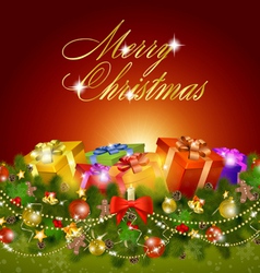 Merry christmas greeting card vector image