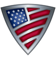 Steel shield with flag usa vector image