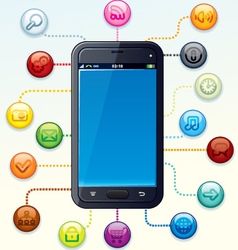 Smartphone with Apps Cloud vector image