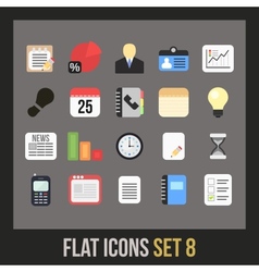 Flat icons set 8 vector image