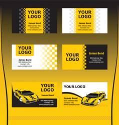 Taxi service business cards vector image