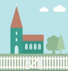 Church fence vector image