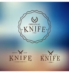 logo with a set of knives on abstract background vector image