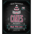 Cake chalkboard vector image