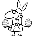 Man in easter bunny costume cartoon vector image