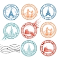 City stamps collection vector image