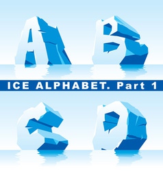 Ice alphabet 01 vector image
