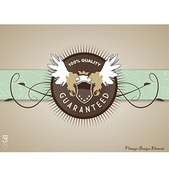Retro vintage label on doted background vector image