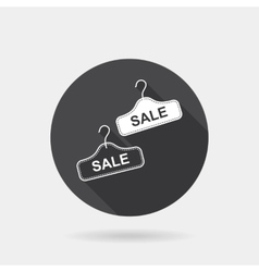 Flat concept big sale icon with long shadowhanger Flat concept big sale icon with long shadowhanger vector image