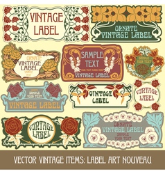 Label art nouveau vector image