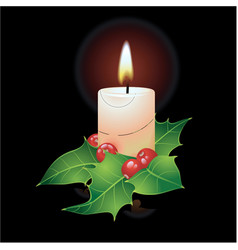 christmas candle and ho vector image