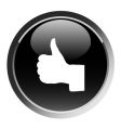 Thumb up sign round button vector image