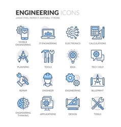 Line Engineering Icons Line Engineering Icons vector image