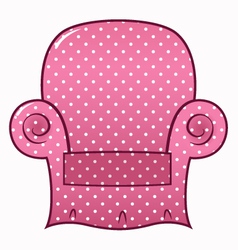 Pink dotted chair clipart isolated on white vector image