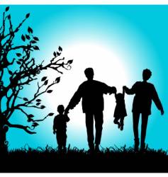 Family nature walks vector image