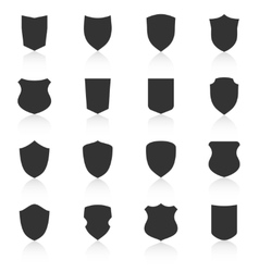 Set of different shield shapes icons vector image