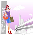 Shopping woman vector image