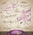 Valentines hand lettering set vector image