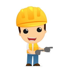 Funny cartoon builder vector image