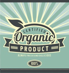 Vintage organic product poster design vector image