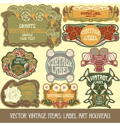 Label art nouveau vector image