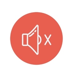 Mute speaker thin line icon Mute speaker thin line icon vector image
