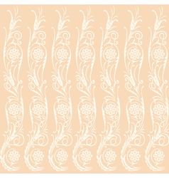 Background beige floral elements vector image