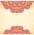 Vintage flowers ethnic background in Indian mehndi vector image