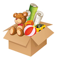 Toys in a box vector image