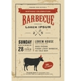 Vintage birthday party barbecue invitation vector image