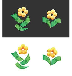 Flowers made of money vector image