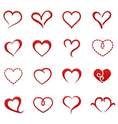Heart valentine icon set vector image