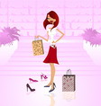 Shopping woman vector image
