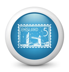 Blue glossy icon vector image