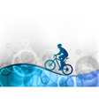 Biker on the blue wave vector image