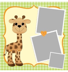 Cute teplate for postcard with giraffe vector image
